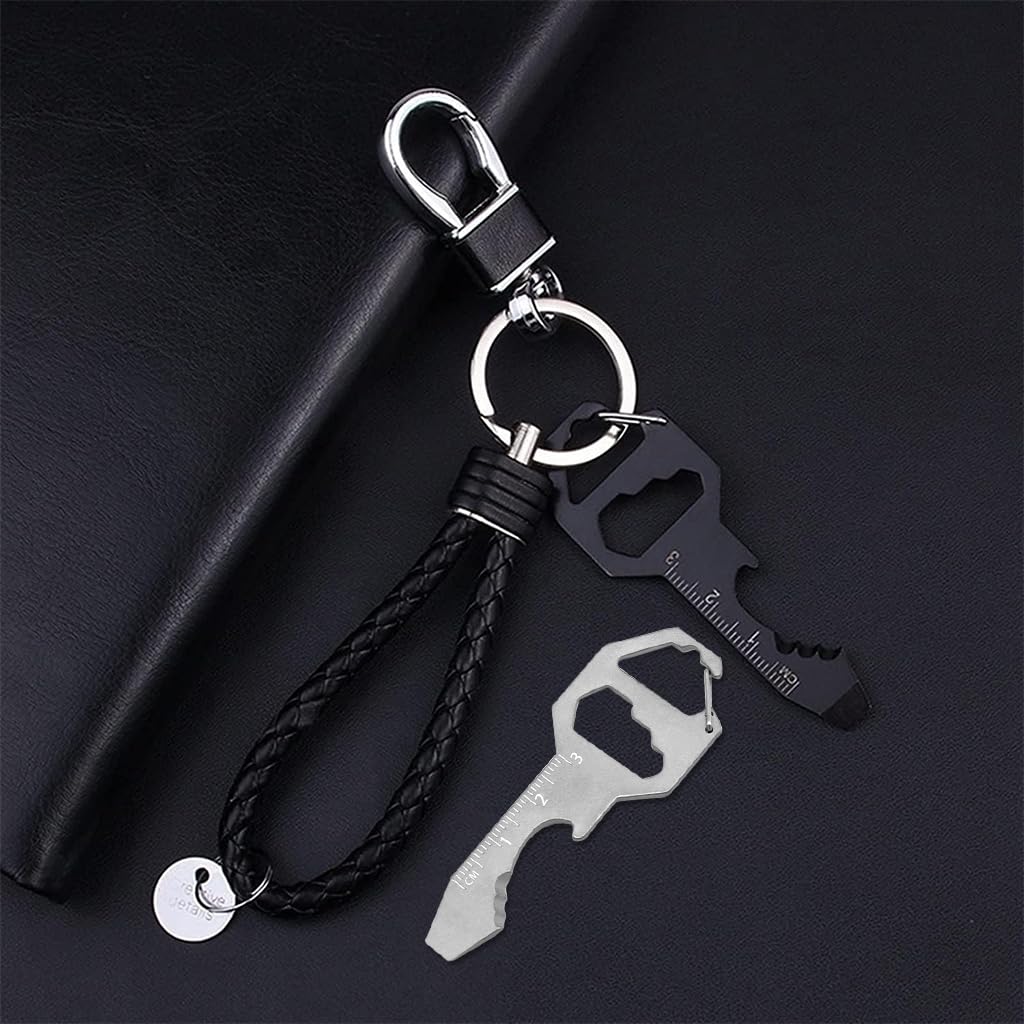 Proberos® Multi Tool for Keychain Carabiner Tool All In One Multifunctional Tool Bottle Opener Mini Scale Hex Wrench Tool Creative Key-shaped Multifunctional Tool for Camping, Hiking, Daily