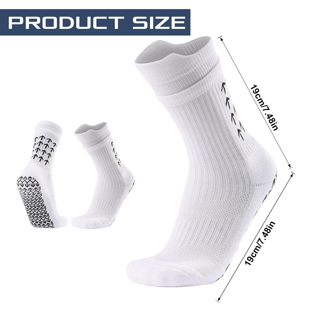 PROBEROS Football Socks for Soccer and Running with Rubber Anti Slip Grip | Breathable Compression Fit