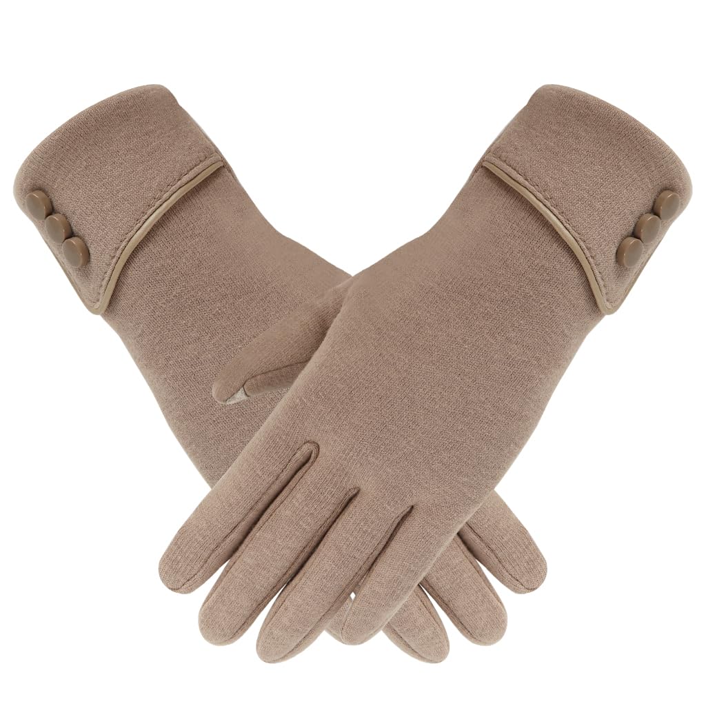 Zibuyu Womens Winter Touchscreen Gloves for Outdoor Use with Fleece Lining and Plush Inner | Warm Knitted Windproof Gift
