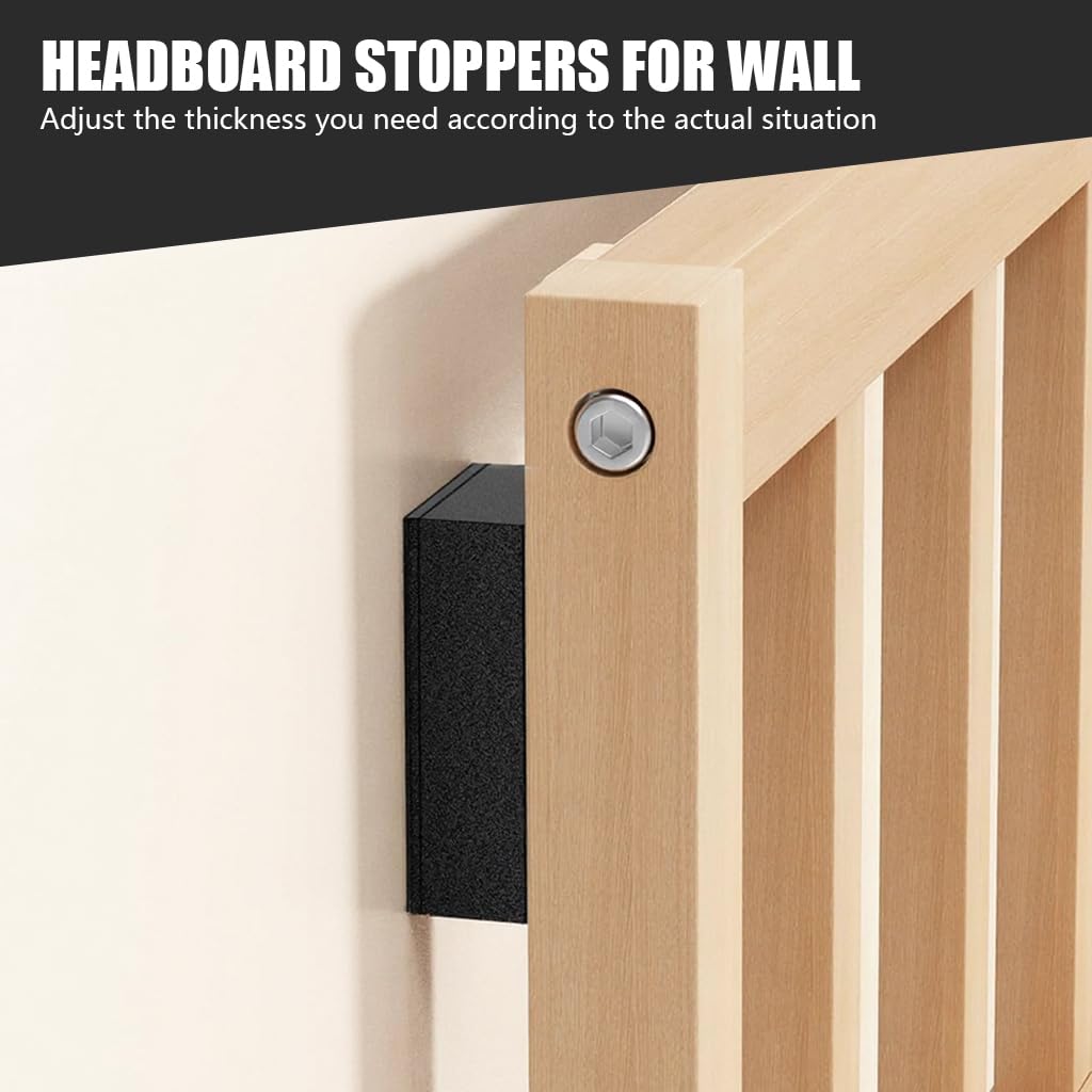 Serplex Furniture Wall Protectors for Bed and Chair with EVA Foam and Felt Pads 20Pcs Black