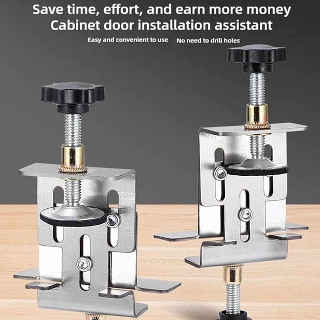 Serplex® Cabinet Door Installation Jig Mounting Tool Adjustable Jig with Door Support, Third Hand Tool, Heavy Duty Stainless Steel Door Installation Jig