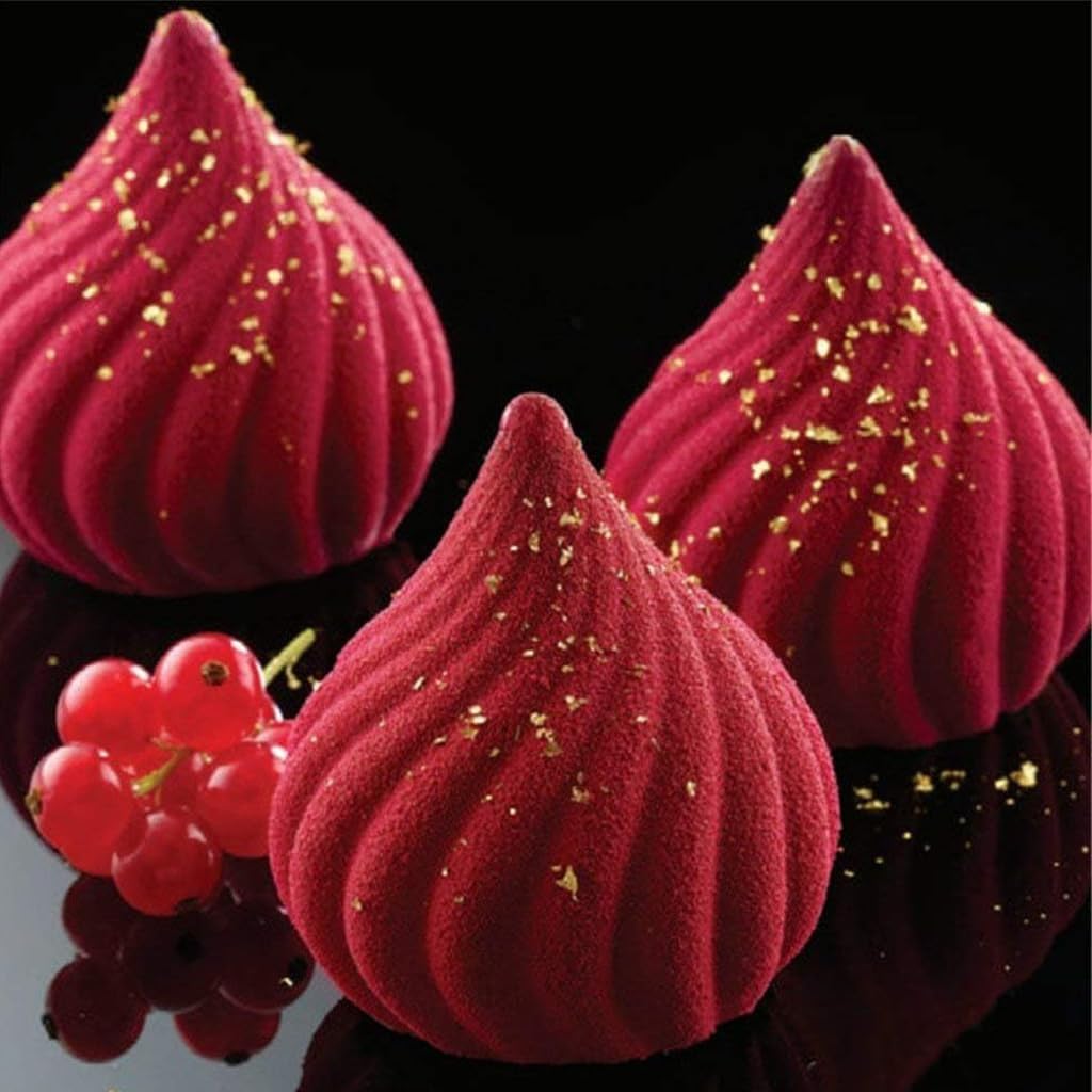 HASTHIP Silicone Mold for Baking and DIY Desserts with 6 Cavities 6.7x7.5cm Spiral Design