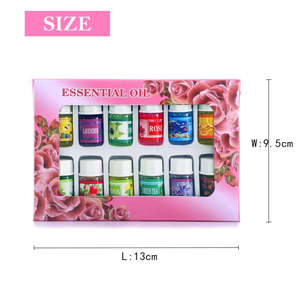 HASTHIP Aroma Diffuser Oil Set for Relaxing Home Use with 12 Natural Scents 3ml Each | Water Soluble