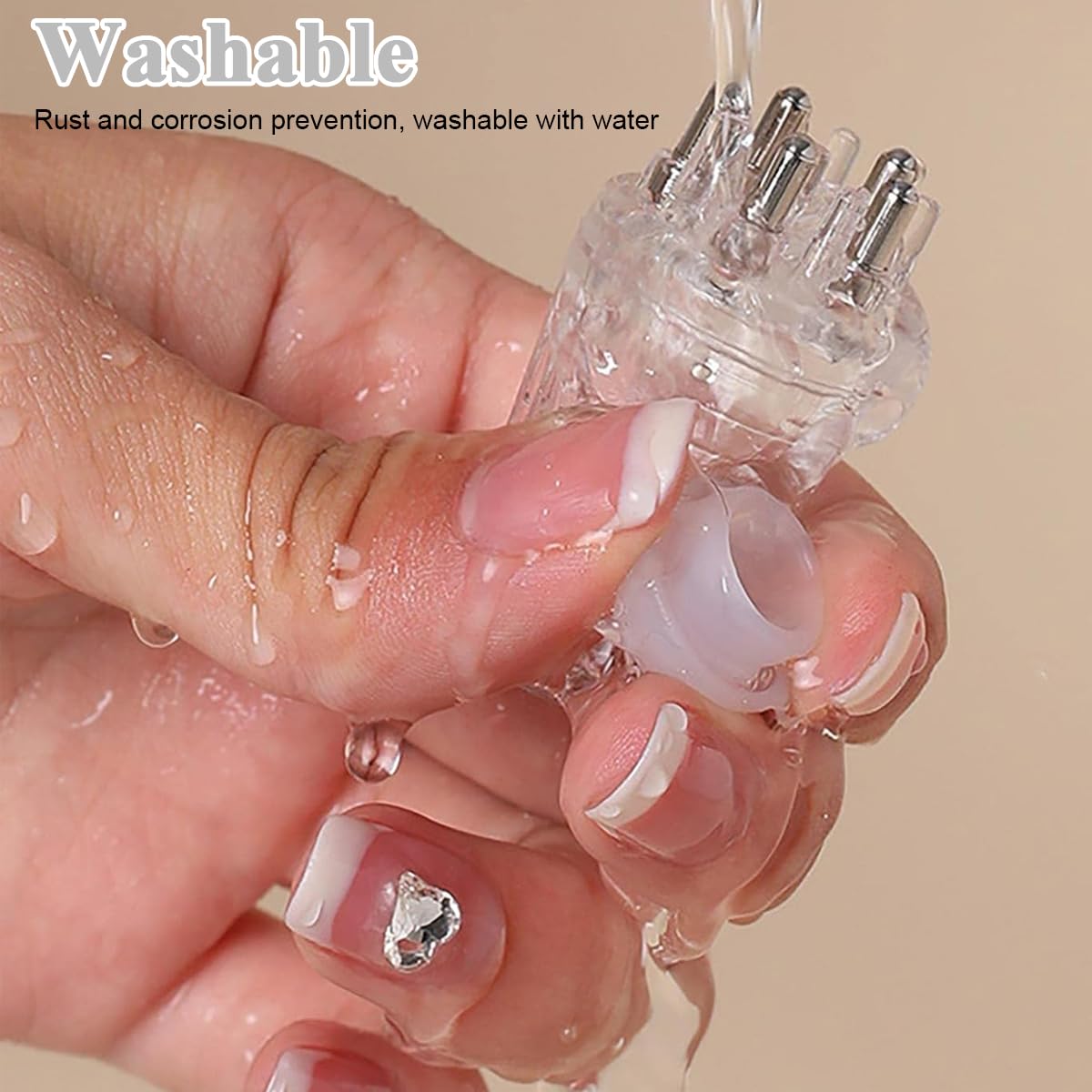 ZIBUYU Hair Oil Applicator Comb for Scalp Massage with 6ml Clear Bottle | Ball Tip Roller Tool for Even Oil Distribution