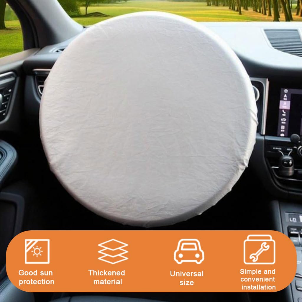 STHIRA Car Steering Wheel Sun Cover for UV Protection with Elastic Edge 42cm Oxford Cloth | Heat Resistant and Dustproof