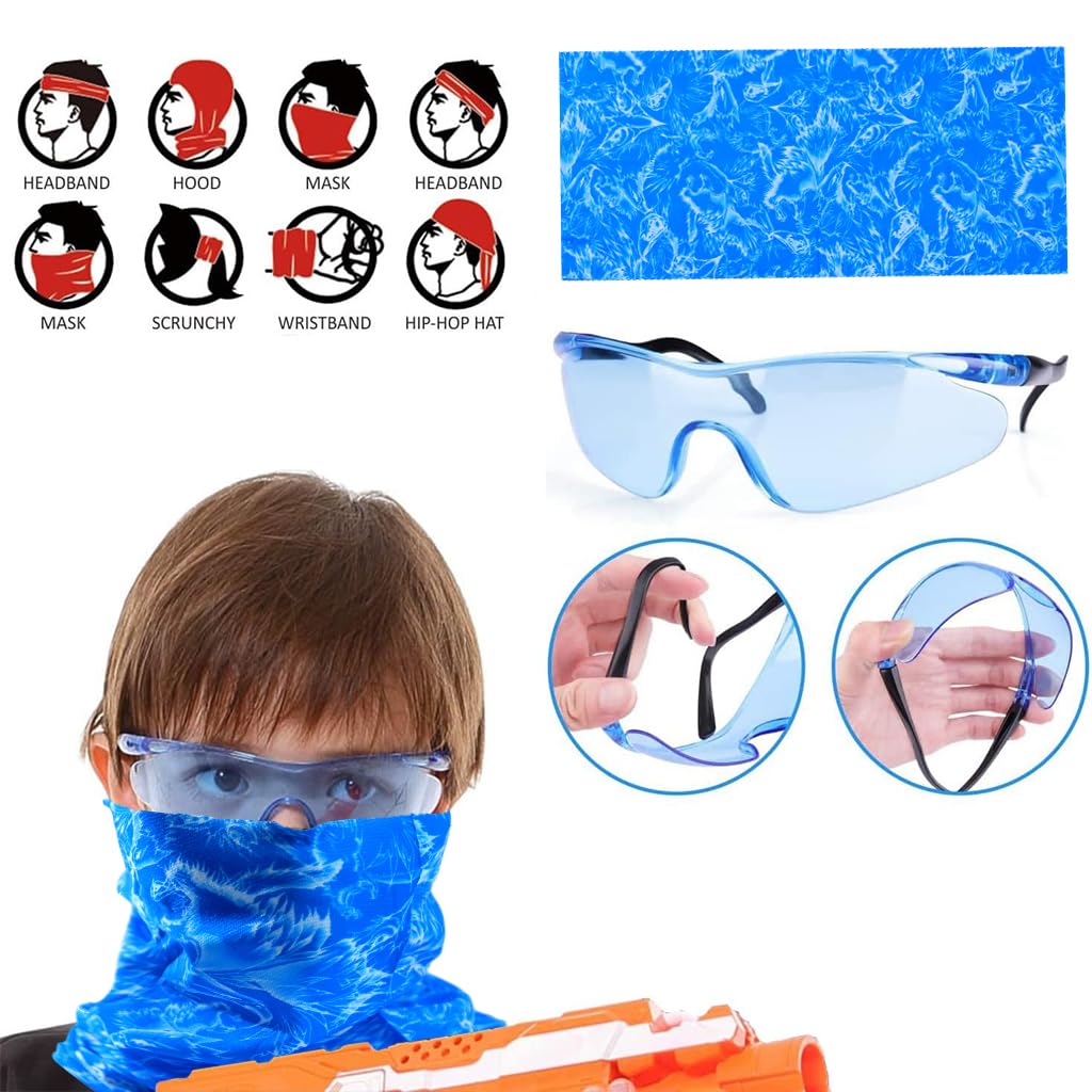 PATPAT Tactical Vest Kit for Kids with 30 Refill Darts and Reload Clips | Blue 2PCS Set