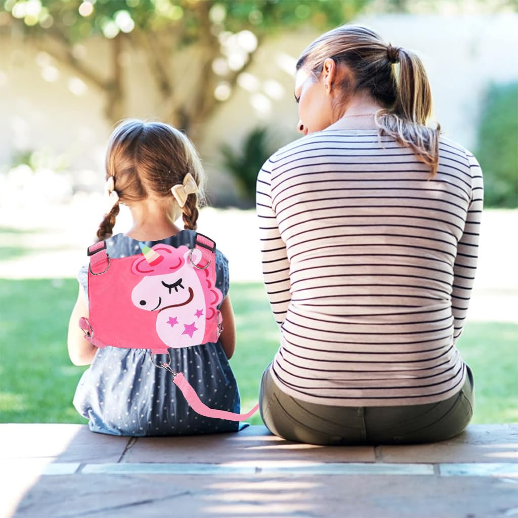 SNOWIE SOFT Baby Walking Harness for Toddlers with 2 m Leash & Metal D Ring | Pink Unicorn