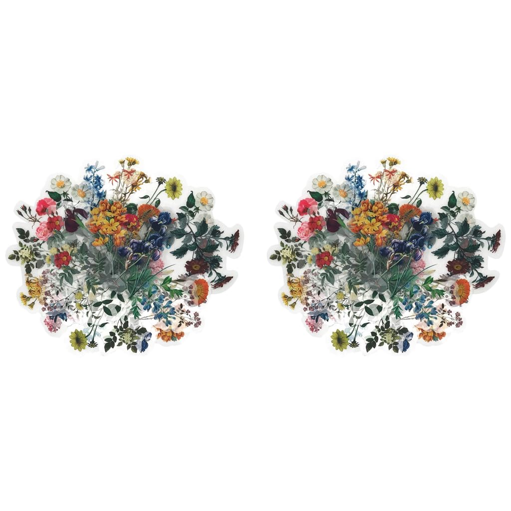 HASTHIP Vinyl Waterproof Spring Flower Plant Stickers for DIY Decoration 46 Pieces | Multicolour Set for Kids and Adults