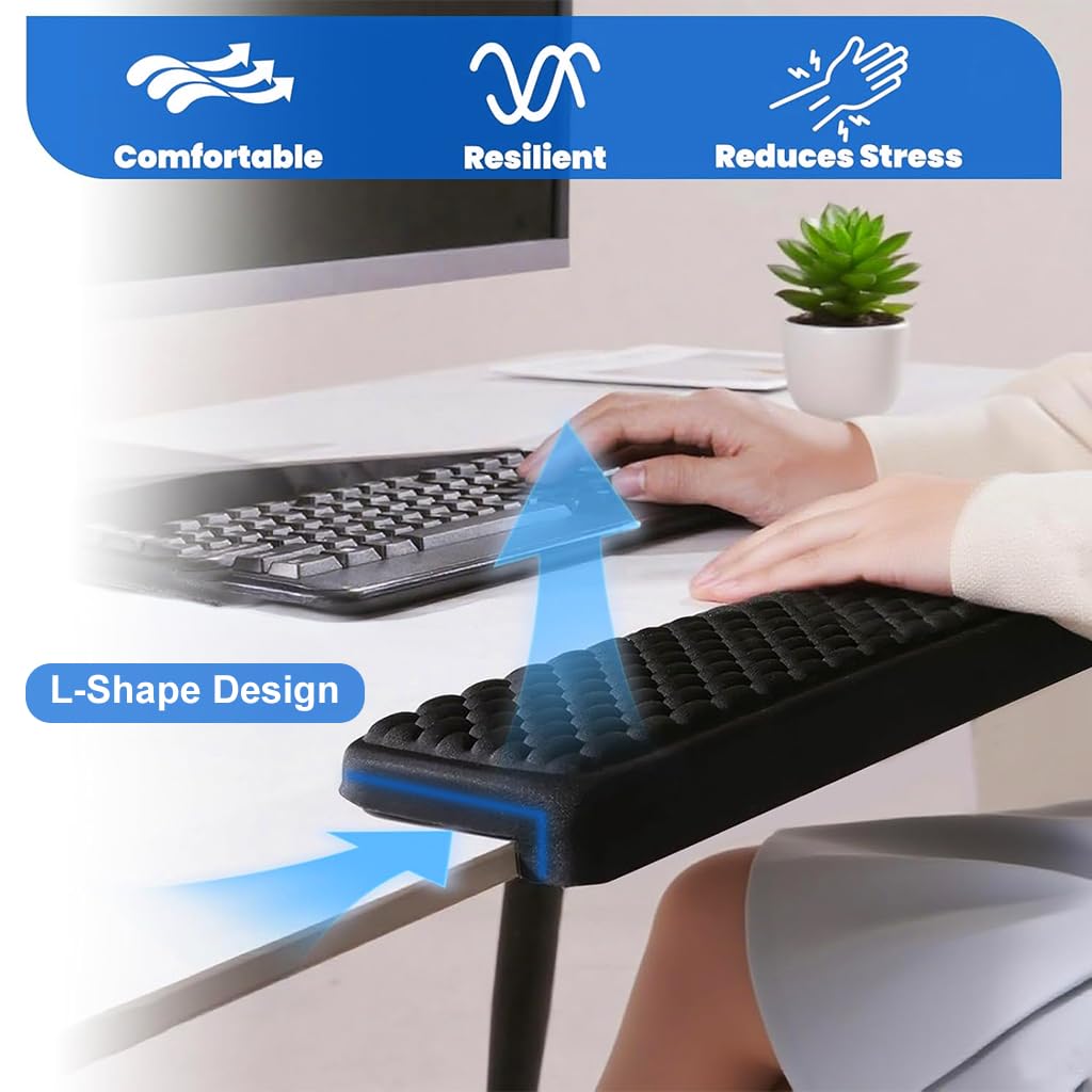 ZORBES Keyboard Wrist Rest Pad for Typing Comfort featuring Memory Foam Cushion 11.8 in Black