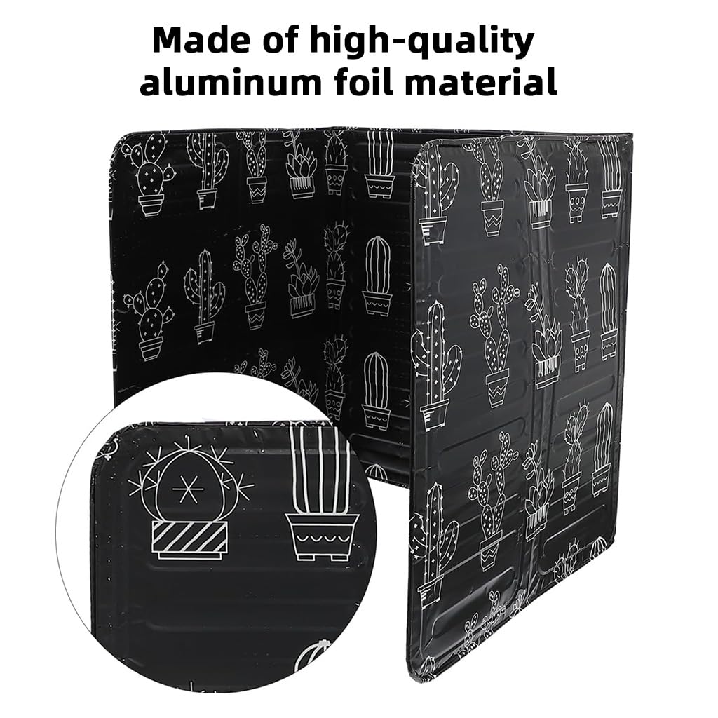 Supvox Oil Splatter Guard for Kitchen with Foldable 3 Panel Shield 28x32cm Aluminum Foil | Heat Resistant Wall Protector