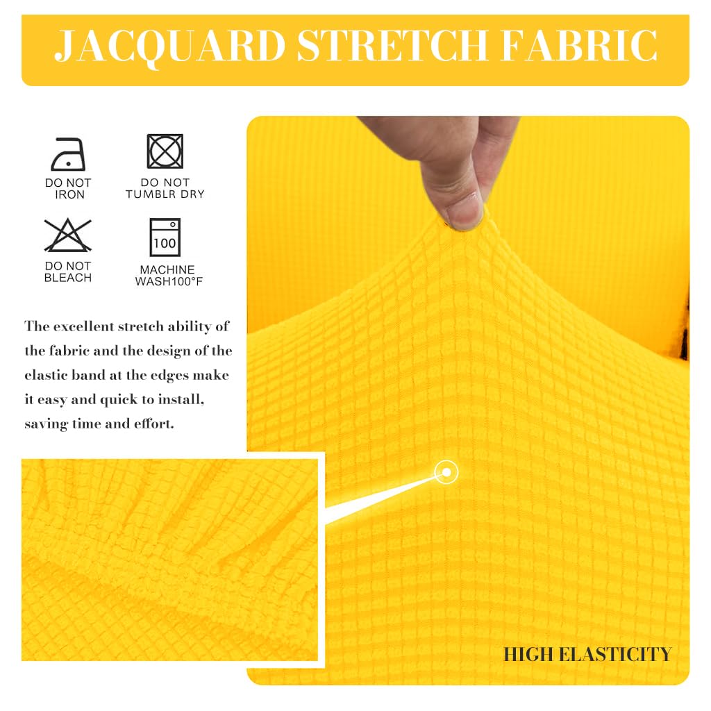 HASTHIP Sofa Seat Cushion Slipcover for Sofa and Meditation Mat 50–70cm with Stretchy Slip‑On Fit in Yellow