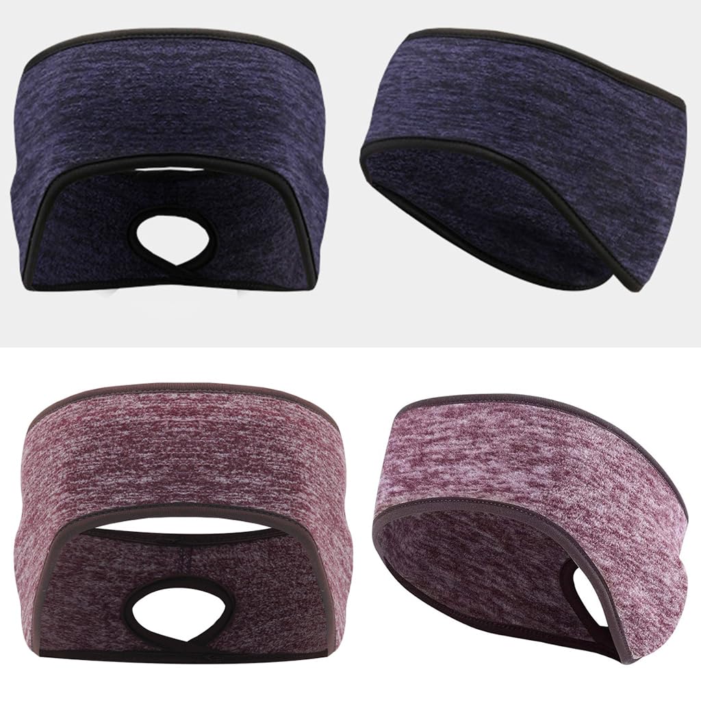 Proberos® 2pcs Fleece Headband Ear Muffs Winter Headband Fitness Headband Stretchy Headband Unisex Headband Elastic Non-slip Fitness Sweat Proof Headband for Yoga, Workout, Running