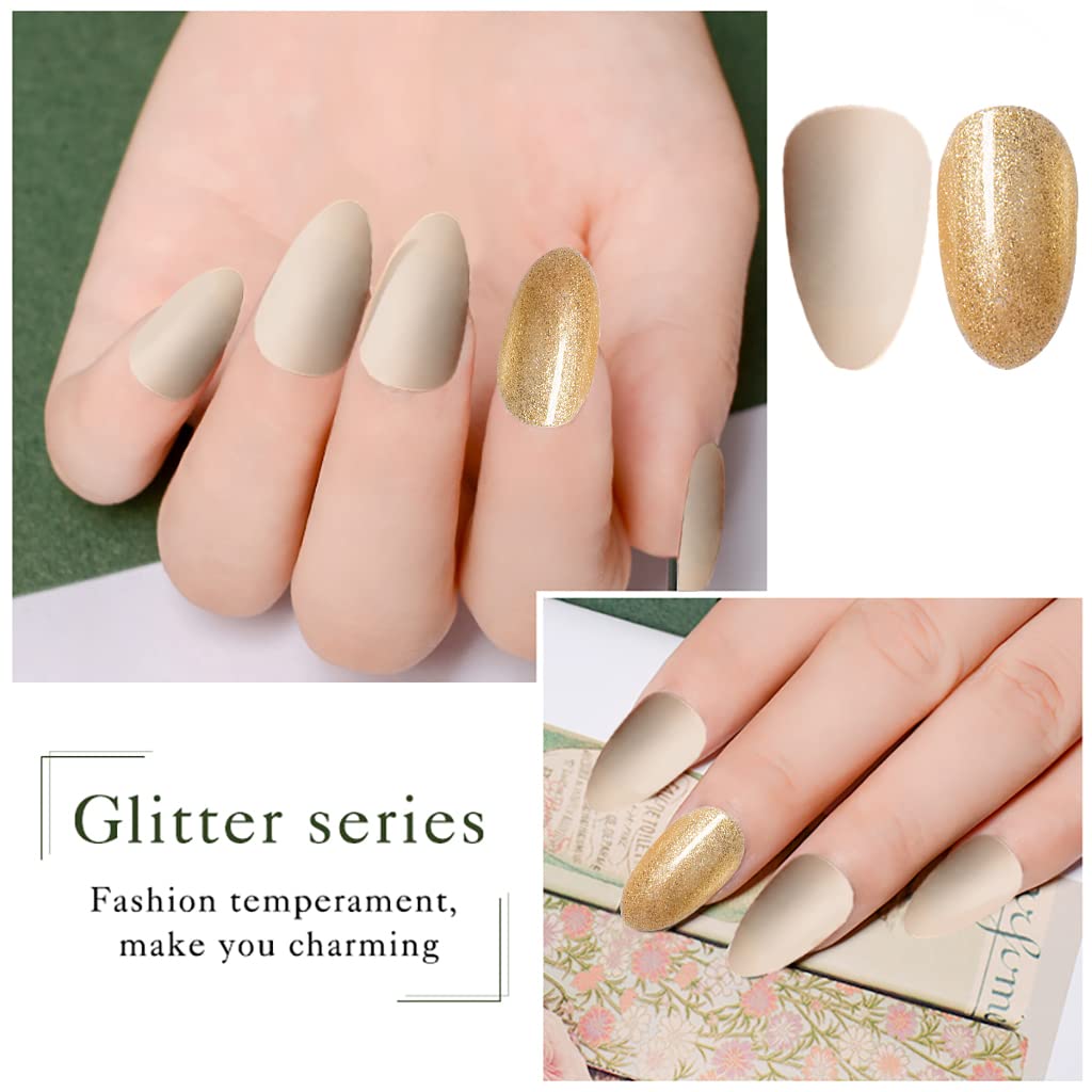 MAYCREATE False Nails for DIY Nail Art with 24 pcs French Tips & Adhesive Tabs | ABS Material