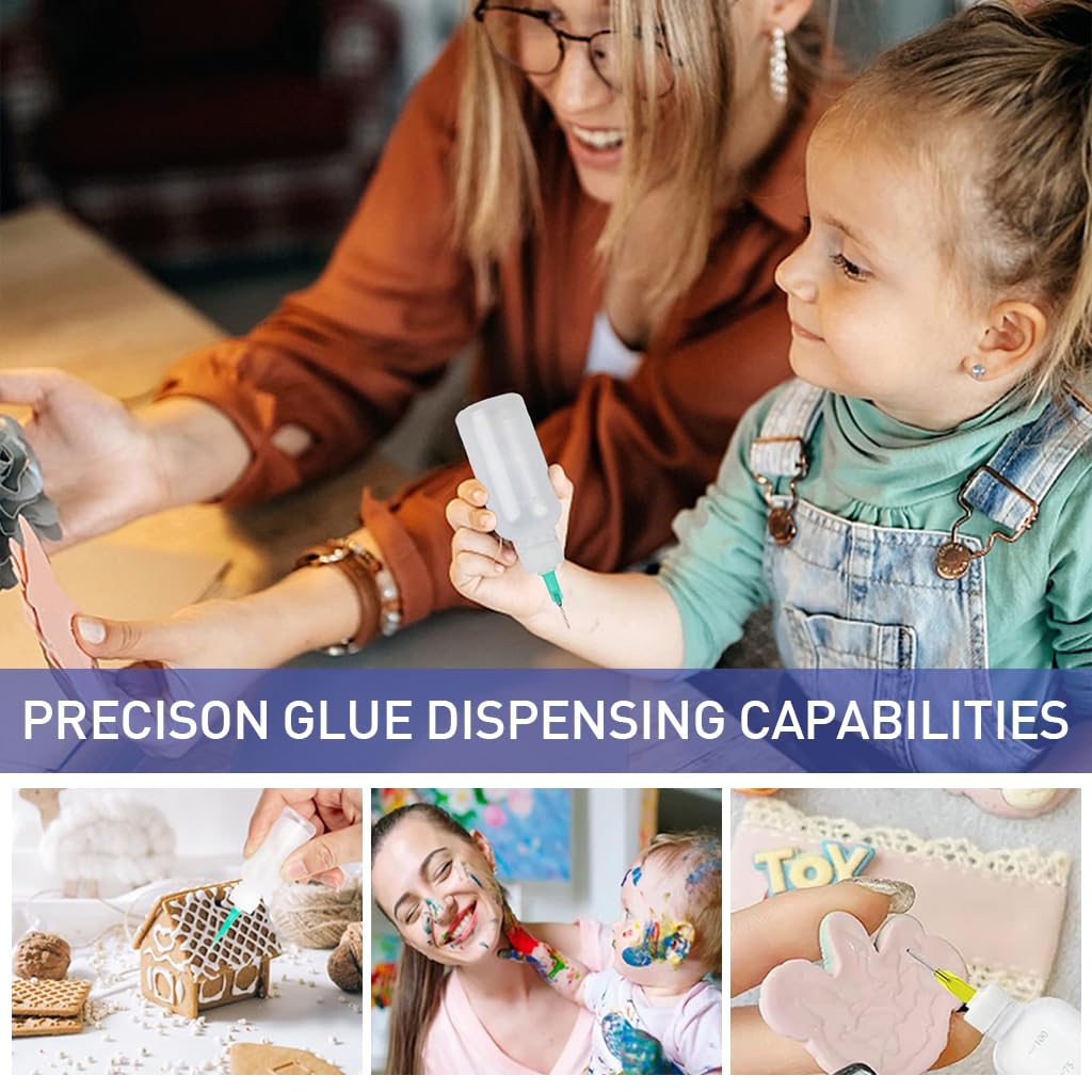 HASTHIP Needle Tip Glue Bottles Set for Craft Projects with 41pcs and Blunt Tips | Plastic Squeeze Applicators