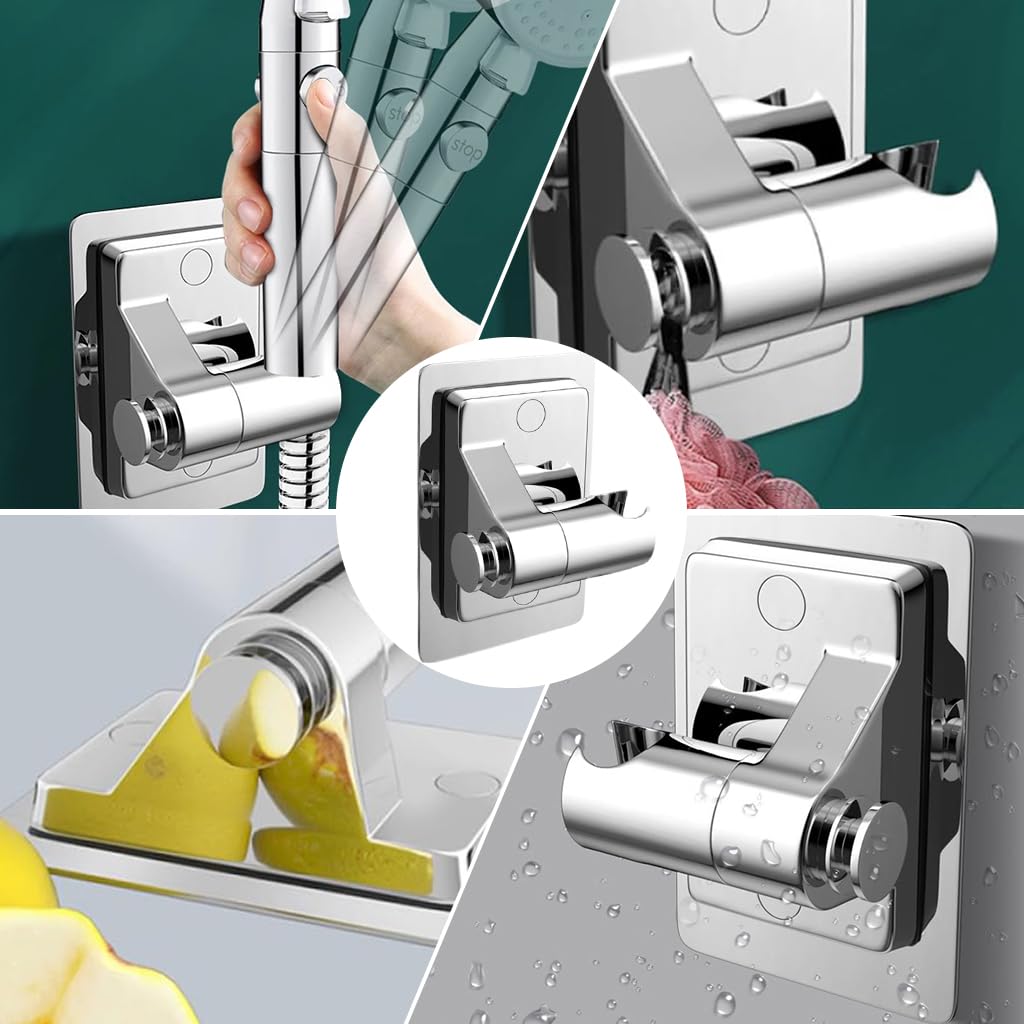 Supvox Shower Head Holder for Handheld Use featuring 360 Degree Adjustable Design and Adhesive Mount