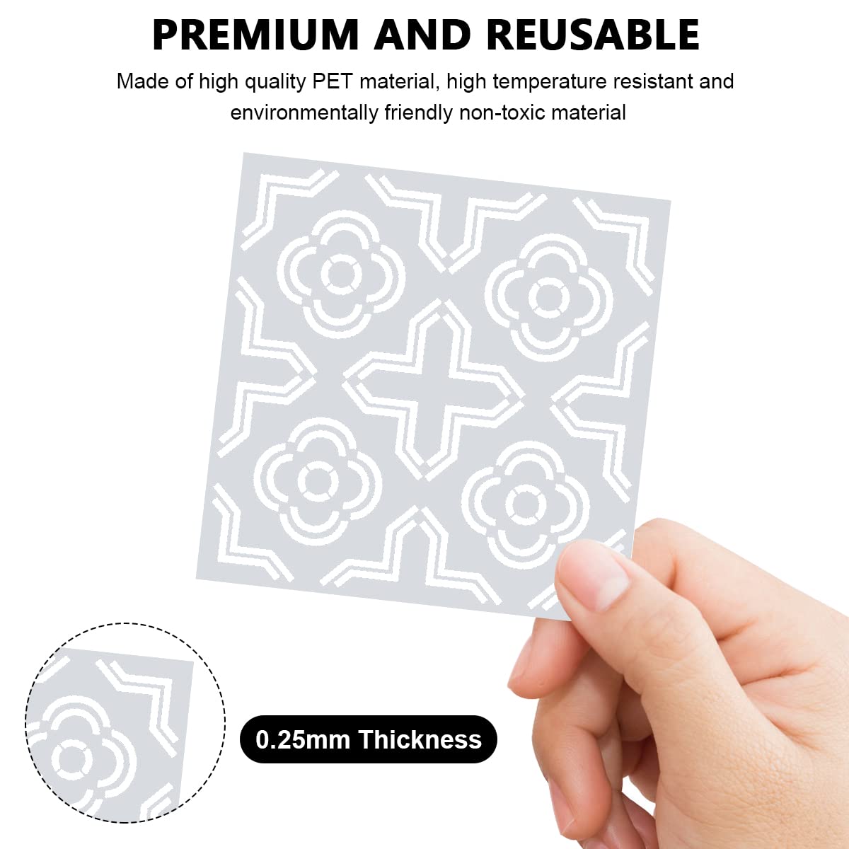HASTHIP Stencils for Painting for Mandala Art and DIY Crafting featuring 16 pcs 6x6 in reusable PET templates | ideal for home decor and wardrobe design