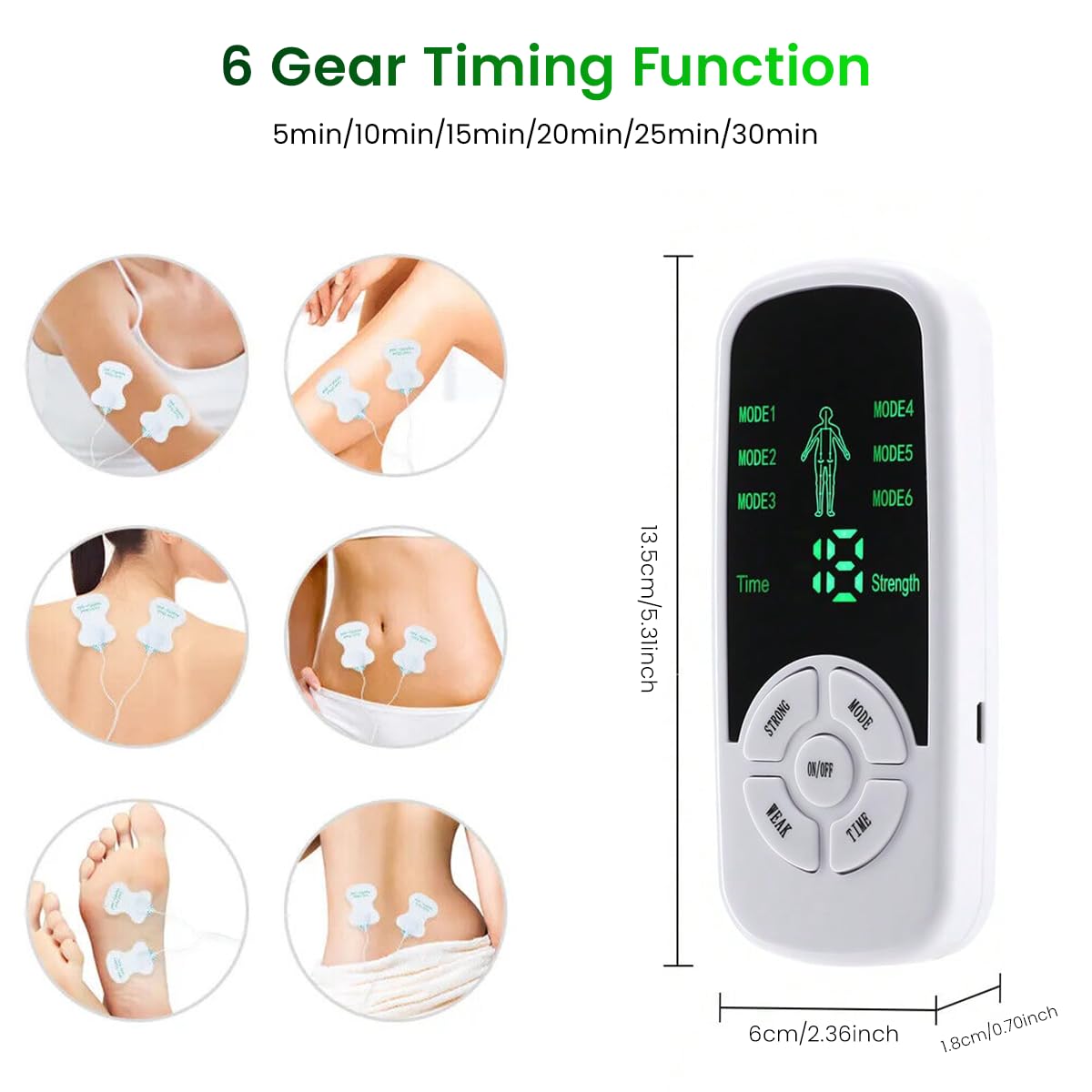 HANNEA EMS Massager Machine for Pain Relief with 6 Modes and 15 Levels | 4 Gel Pads