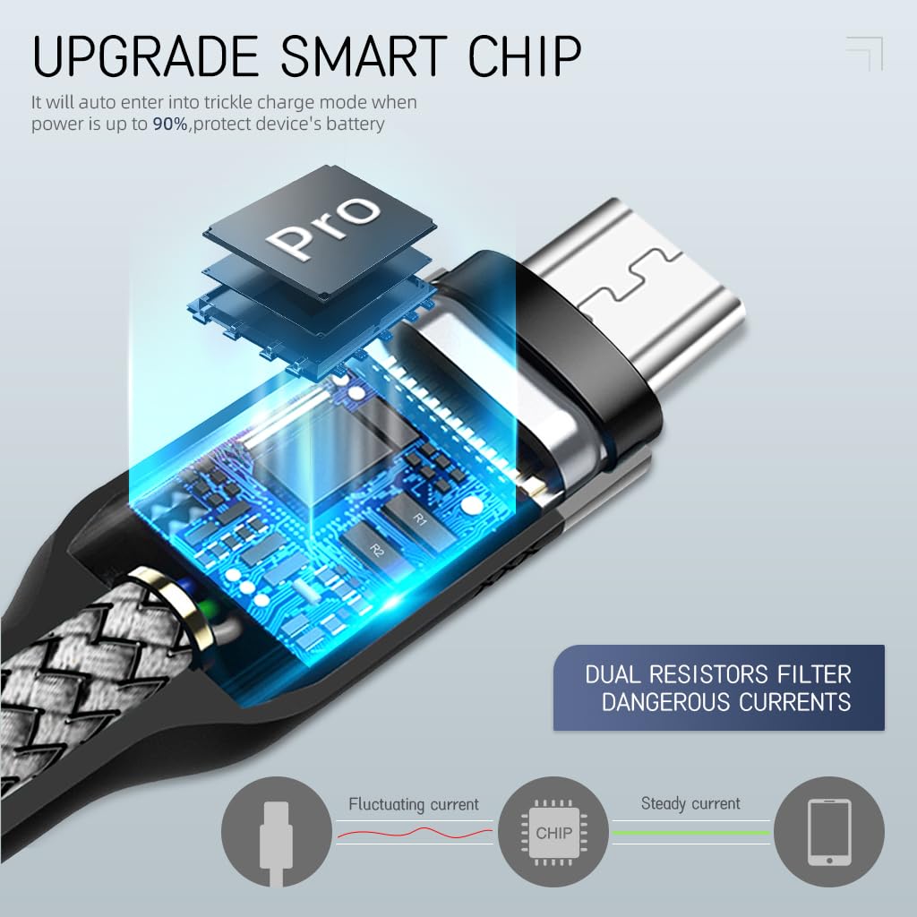 Verilux Micro USB Cable 10ft 3m for Fast Charging and Data Sync featuring Nylon Braid