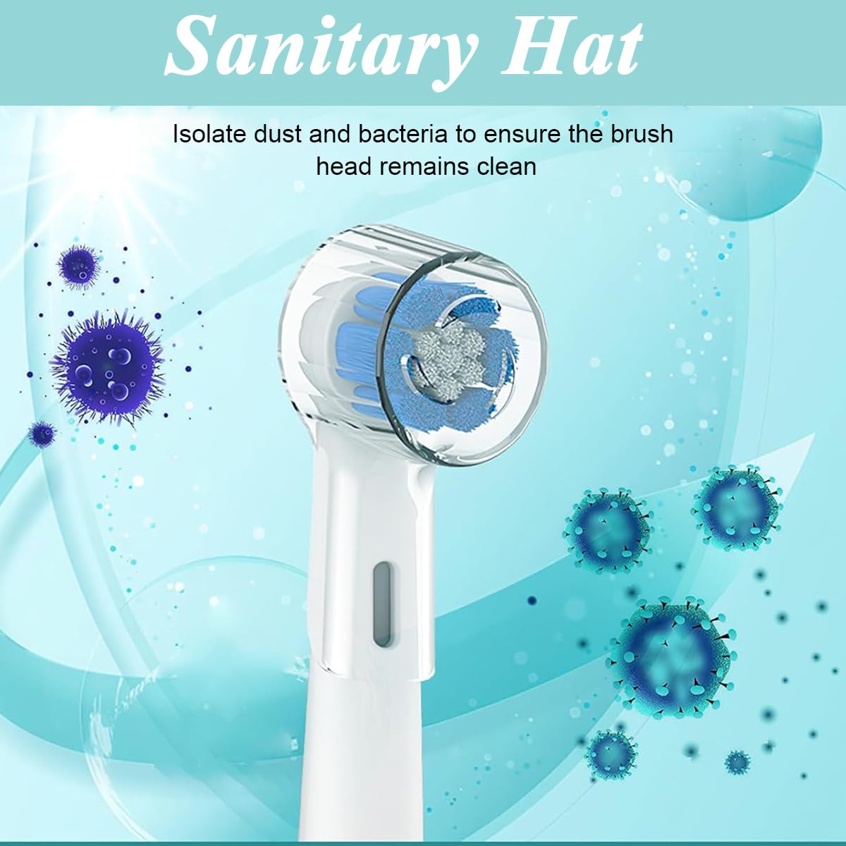 HANNEA Toothbrush Head Covers for Oral B iO Series featuring Full Dustproof Coverage | 4 Pcs Transparent Plastic Travel Protection