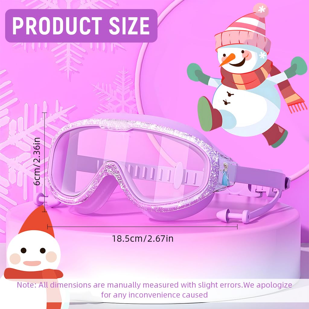 Proberos Swimming Goggles for Girls 6–12 with UV Protection and Anti-Fog Coating | 2PCS Silicone Strap Set