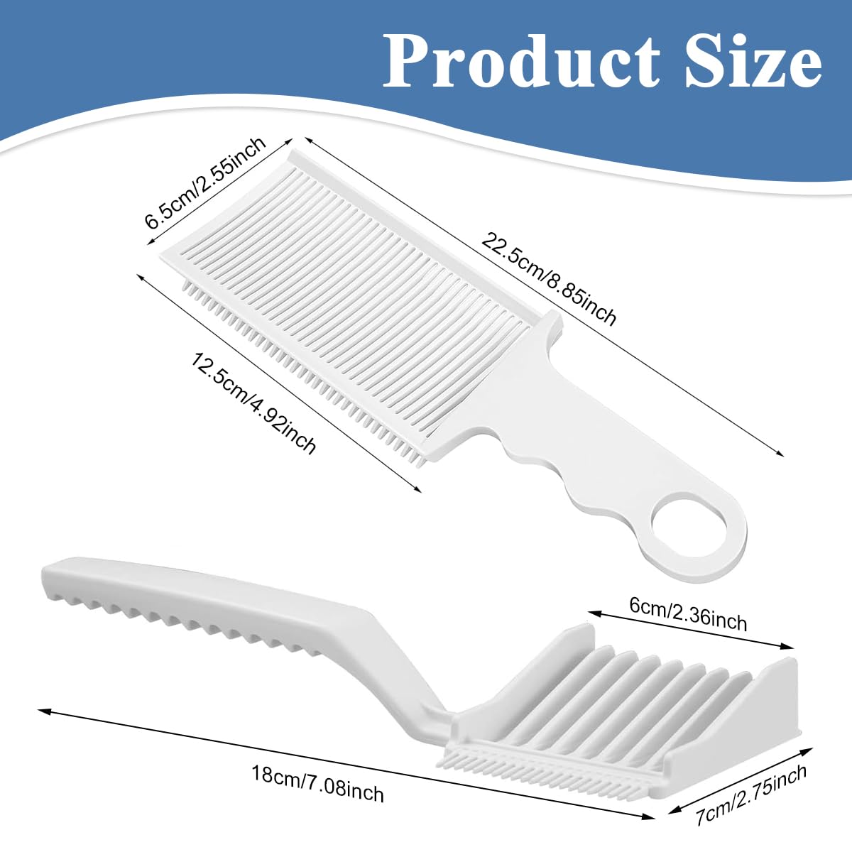 Venzina Barber Fade Comb for Men featuring Innovative Teeth Design and Anti Static Plastic | 2 Pcs Hair Cutting Tool for Home and Salon