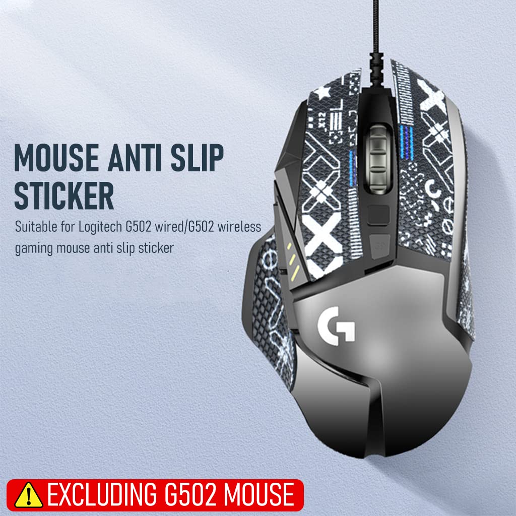 Mouse Grip Tape for Logitech G Pro Wireless featuring Pre‑Cutted Self‑Adhesive Anti‑Slip Skin | Light Black