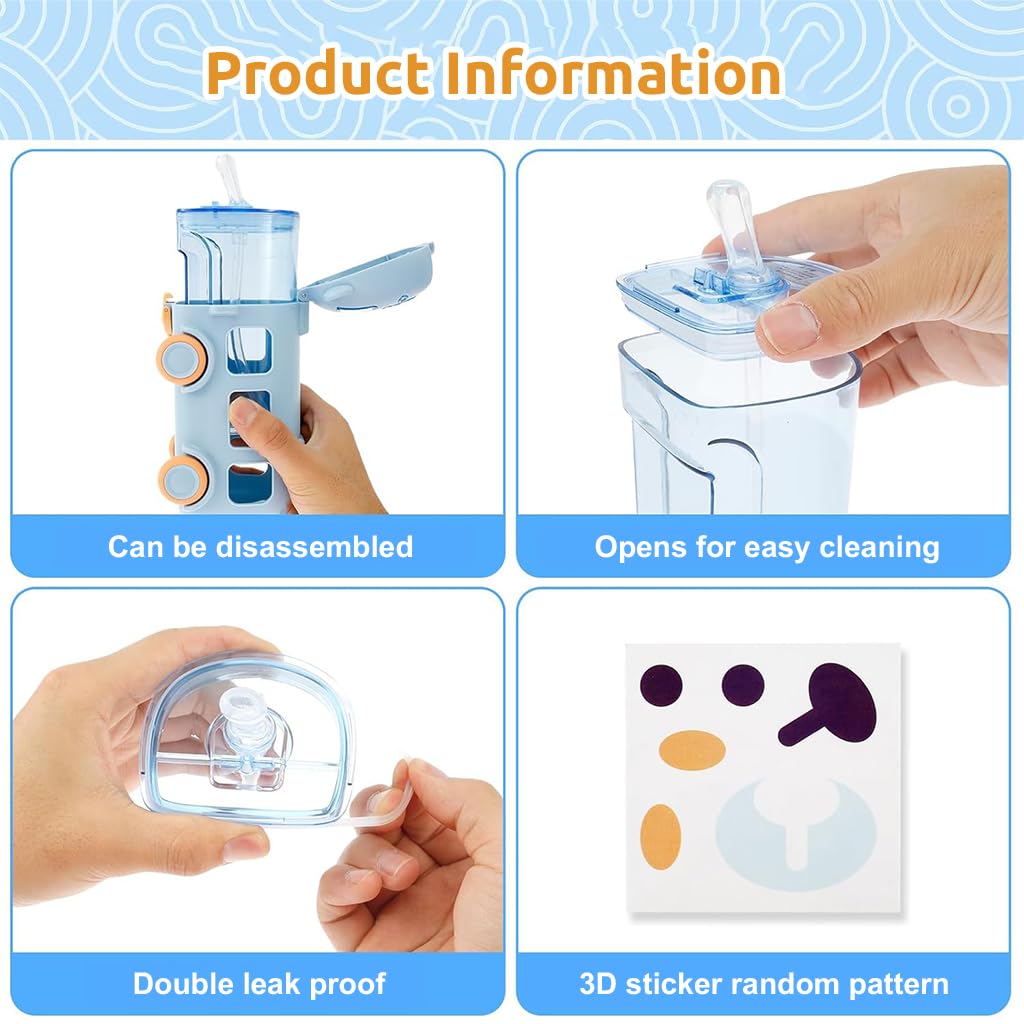 SNOWIE SOFT Water Bottle for Kids with Integrated Silicone Straw and 500ml Capacity | BPA-Free School Bottle with Shoulder Strap