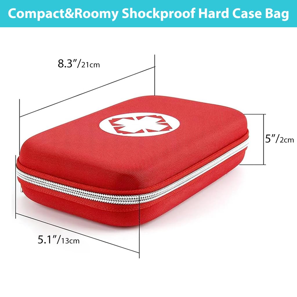PROBEROS First Aid Kit Bag for Travel Camping and Home with Waterproof EVA Case 21x13x5cm | 3PCS Compact Medicine Organizer