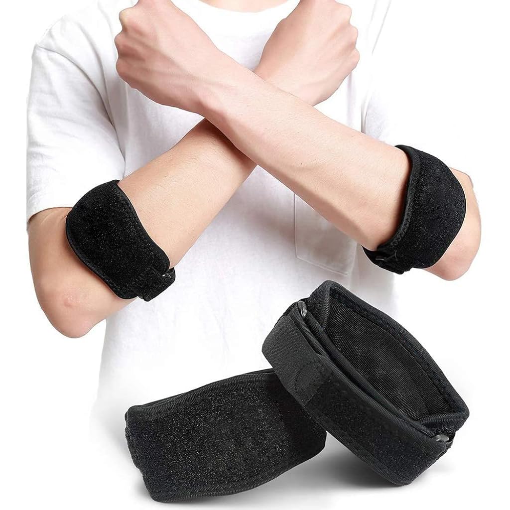 PROBEROS Tennis Elbow Support for Pain Relief with Adjustable Compression Pad | Breathable Non Slip Strap