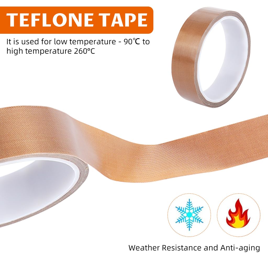 Serplex PTFE Coated Fiberglass Tape 25mm x 10m for Heat Sealing and 3D Printer Beds | Non Stick Surface