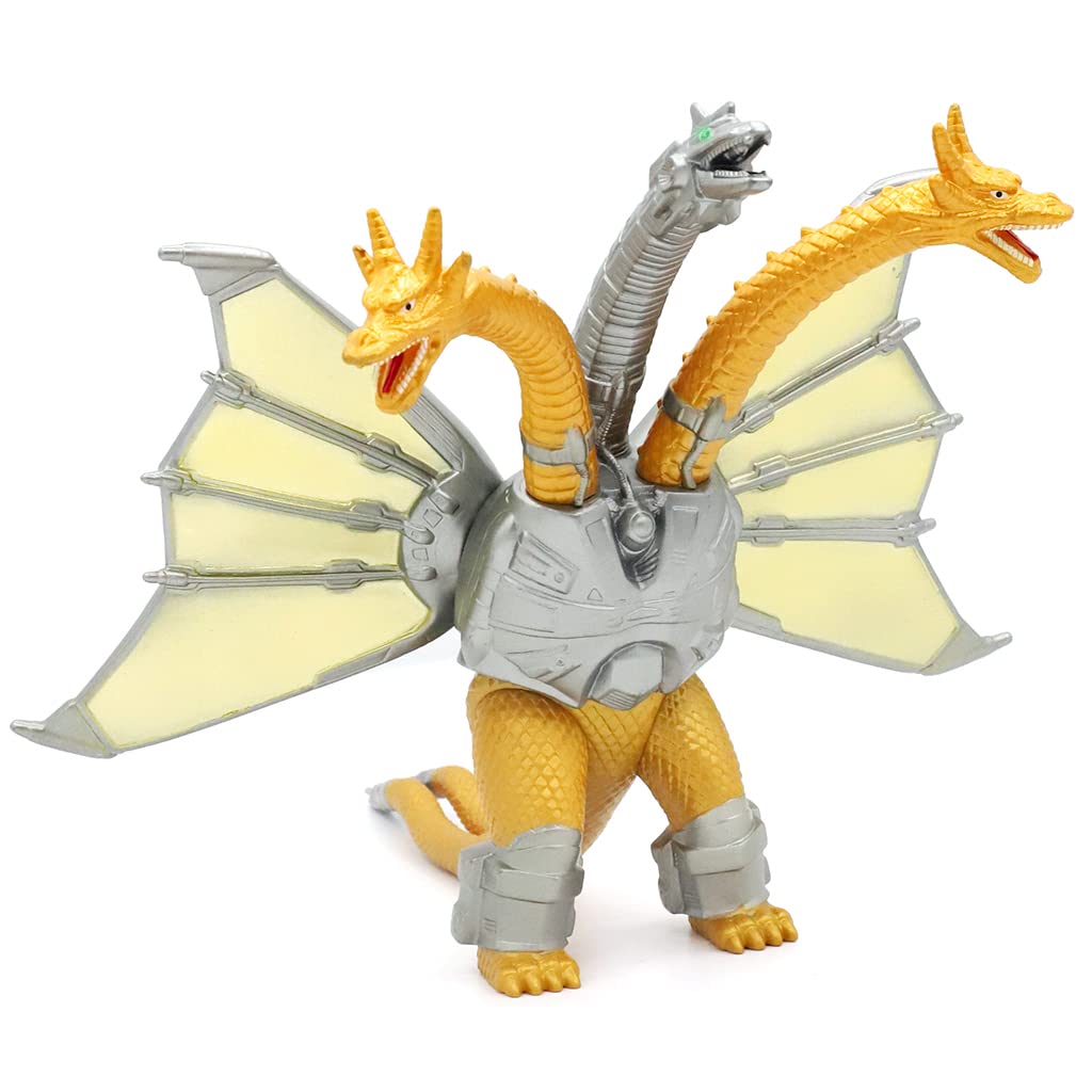 SNOWIE SOFT Godzilla Toy 7 in King Ghidorah Vinyl Figure for Kids with 3 Head Design | Collectible Model