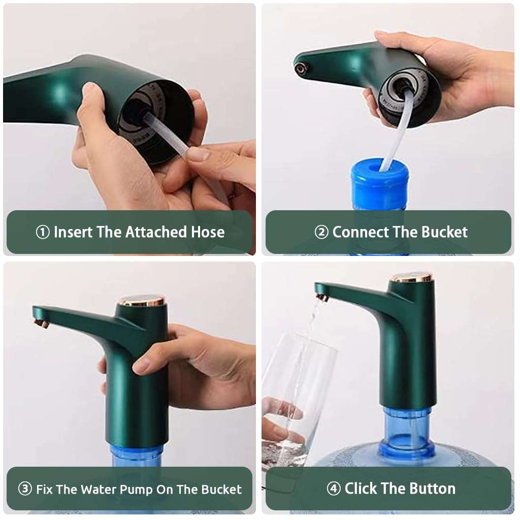HASTHIP Automatic Water Dispenser Pump for 20 Litre Bottle with USB Charging and 1200mAh Battery