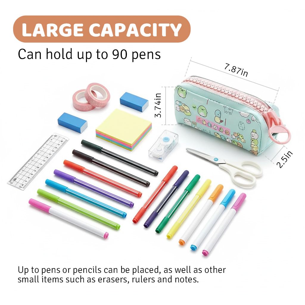 ZIBUYU Pencil Case for Stationery with Large Zipper Opening | Organized School Storage