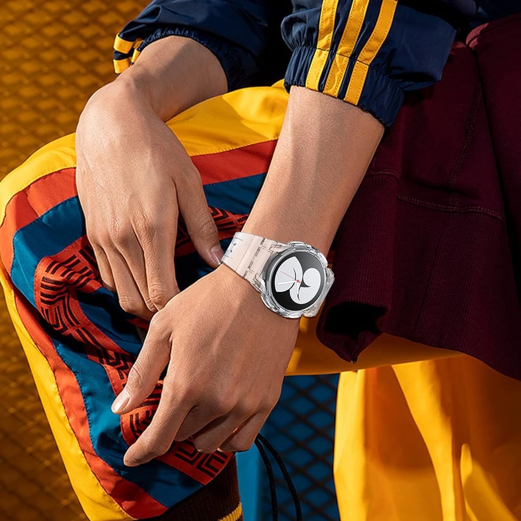 ZORBES Watch Band for Samsung Galaxy Watch 4 40mm with Adjustable Buckle | Clear TPU Strap