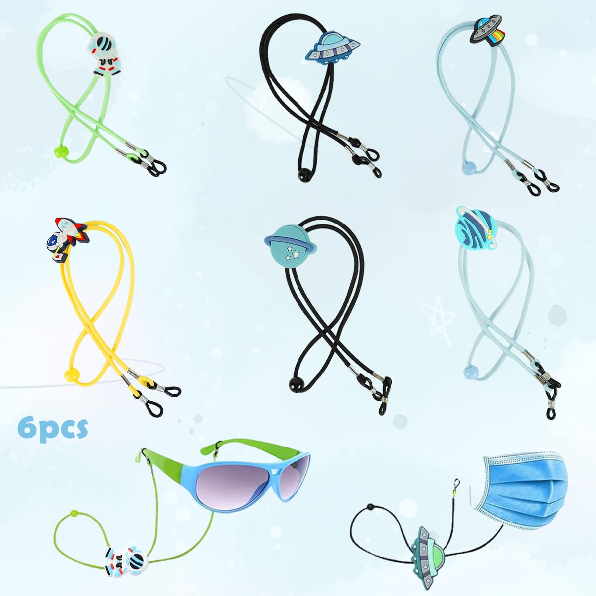 PATPAT Glasses Lanyard for Kids with 9.8 in Adjustable Strap & Cartoon Sliding Buckle | Anti Slip Eyewear Holder