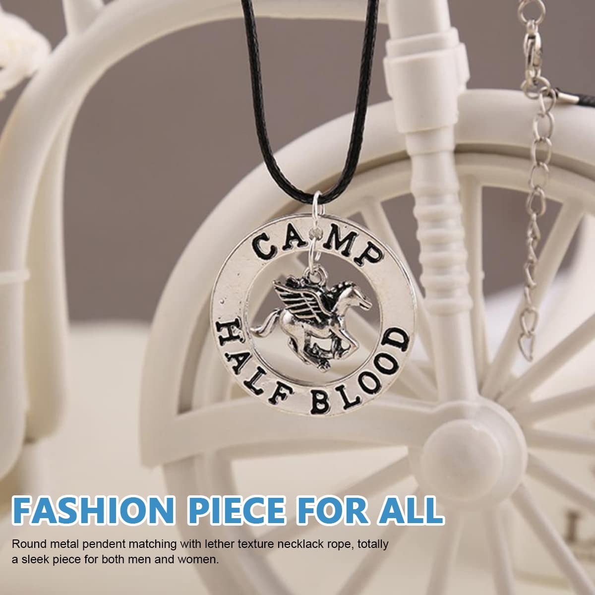 SANNIDHI Percy Jackson Necklace for Men and Women with 35 mm Pendant and 20 inch Chain | Stainless Steel Camp Half Blood Gift