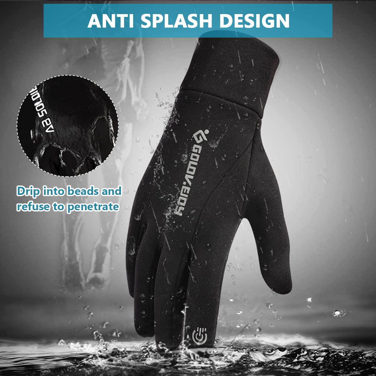 GUSTAVE Winter Gloves for Men and Women featuring 5 Finger Touchscreen Design | L Size 8–9 cm Palm