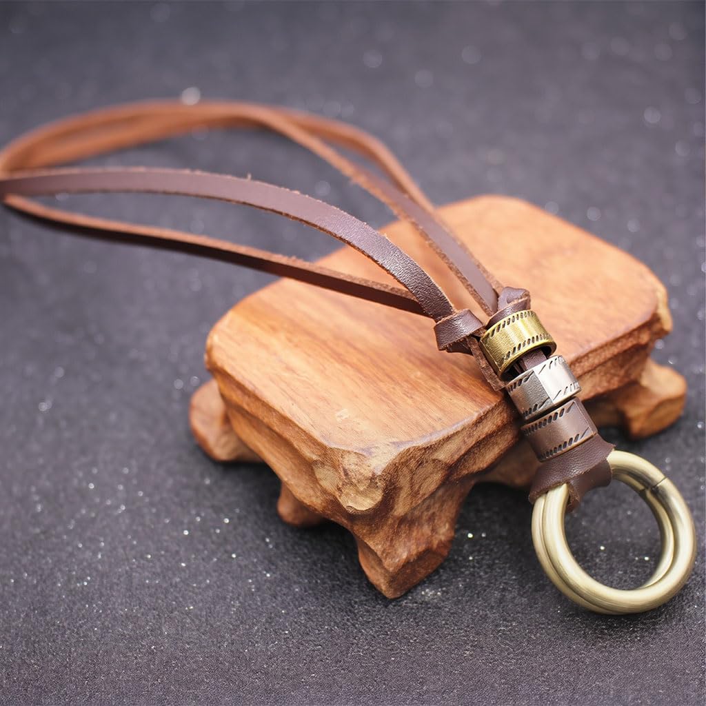 Zibuyu Unisex Leather Necklace with Stainless Steel Pendant for Casual and Formal Wear