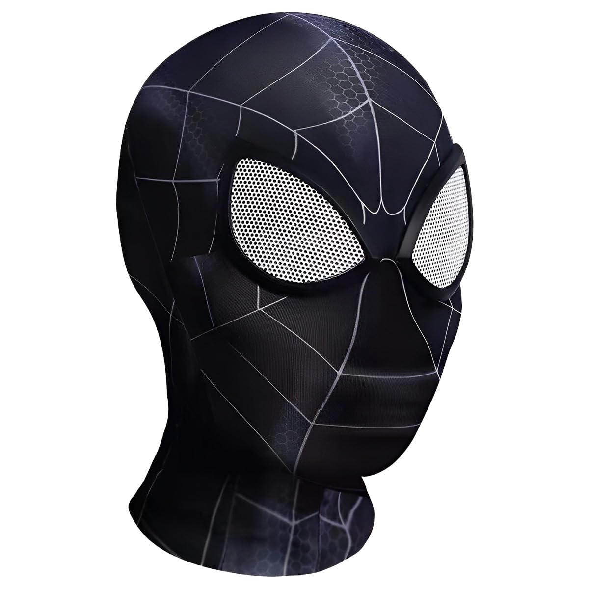 FANCYKU® 3D Spider-Man Mask, Spiderman Masks Spider Man Cosplay Costumes Superhero Lenses, Superhero Costume Mask for Adult Kids, Role Play Masks for Halloween Christmas Masquerade (Dark Black)