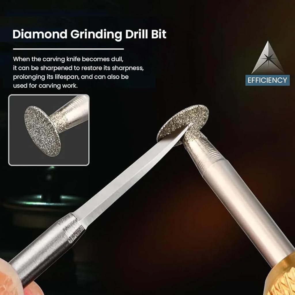 HASTHIP® Wood Carving Drill Bit Set for Rotary Tool, 11pcs HSS & Stainless Steel Engraving Bits, 1/8