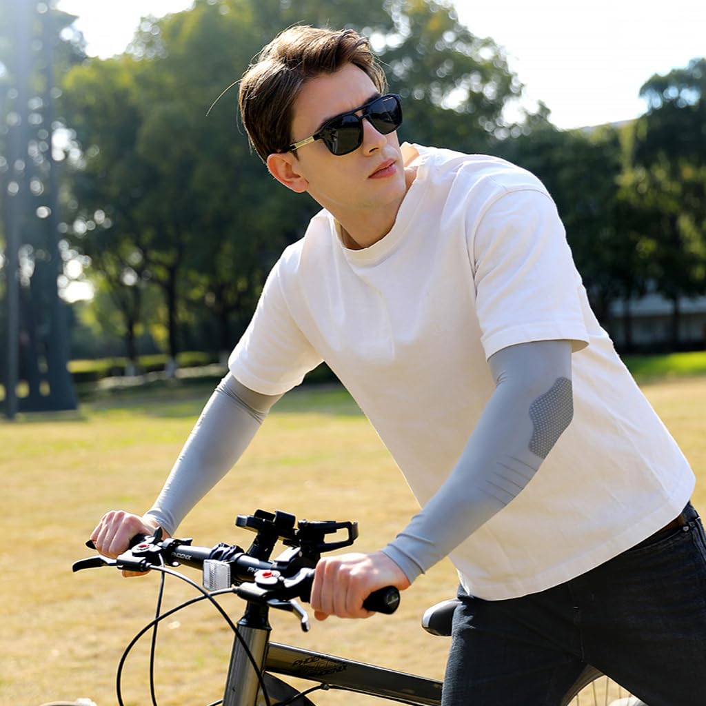 GUSTAVE Arm Sleeves for Men with UPF 50+ Sun Protection and Ice Silk Cooling Comfort | Quick Dry Outdoor Wear
