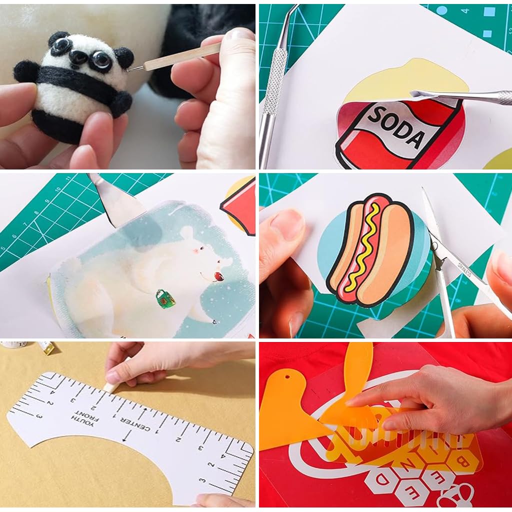 HASTHIP Utility Tool Pack for DIY Crafting and Heat Transfer | 33Pcs Stainless Steel Set