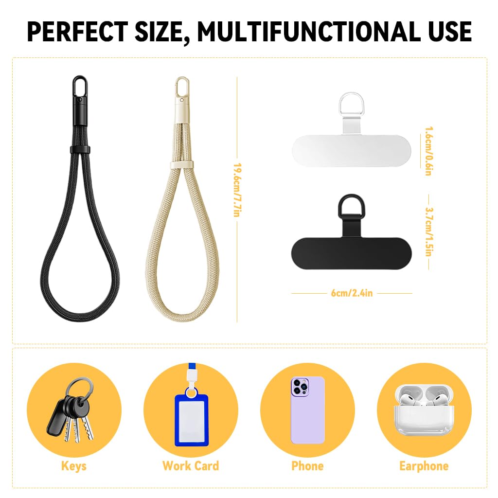 ZORBES Phone Lanyards for Case with 360 Degree Swivel Quick Release | 2 Pack Nylon Wristlets