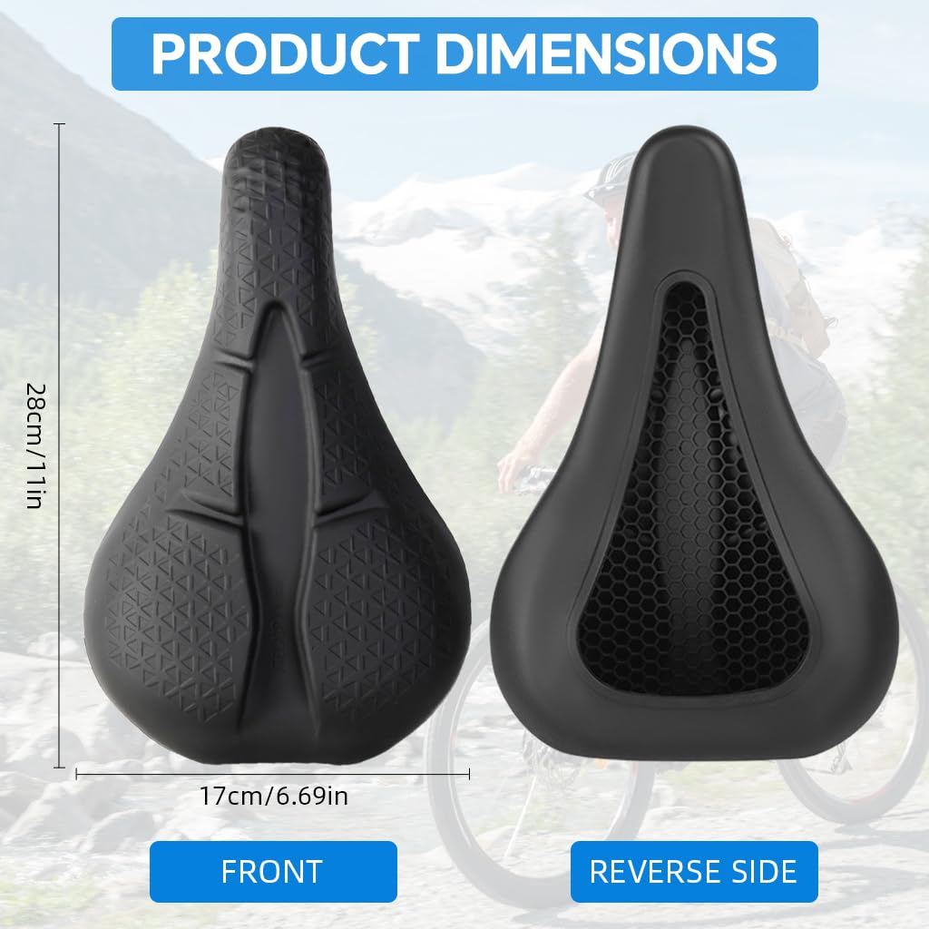 Proberos Bicycle Saddle Cover for Road and Mountain Bikes with Honeycomb Cushion | 40% Shock Absorption Silicone