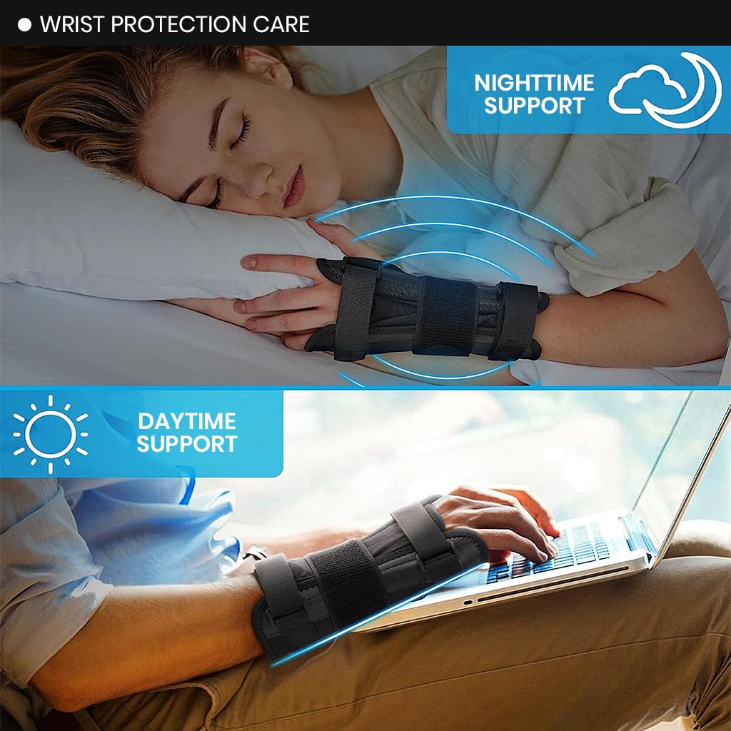 HANNEA Wrist Band for Pain Relief featuring Detachable Curved Support Panel & Adjustable Fit | Breathable Compression Brace for Carpal Tunnel and Arthritis