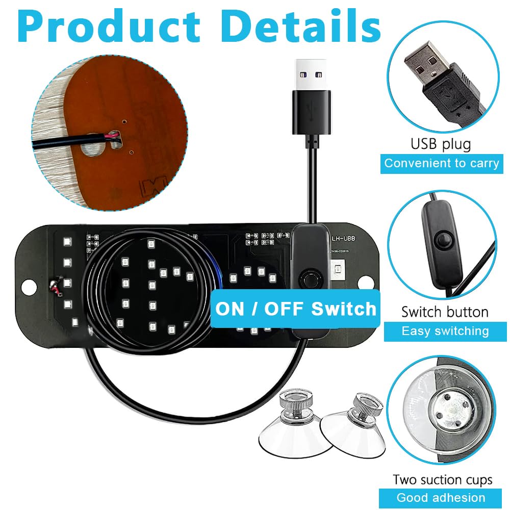 STHIRA Beacon Light for Car with Suction Cup Mount and Type C Plug & Play USB | Blue LED Sign for Drivers