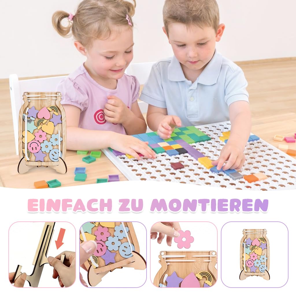 PATPAT Reward Jar for Kids featuring Magnetic Attachment and 30 Reward Cards | Wooden Design