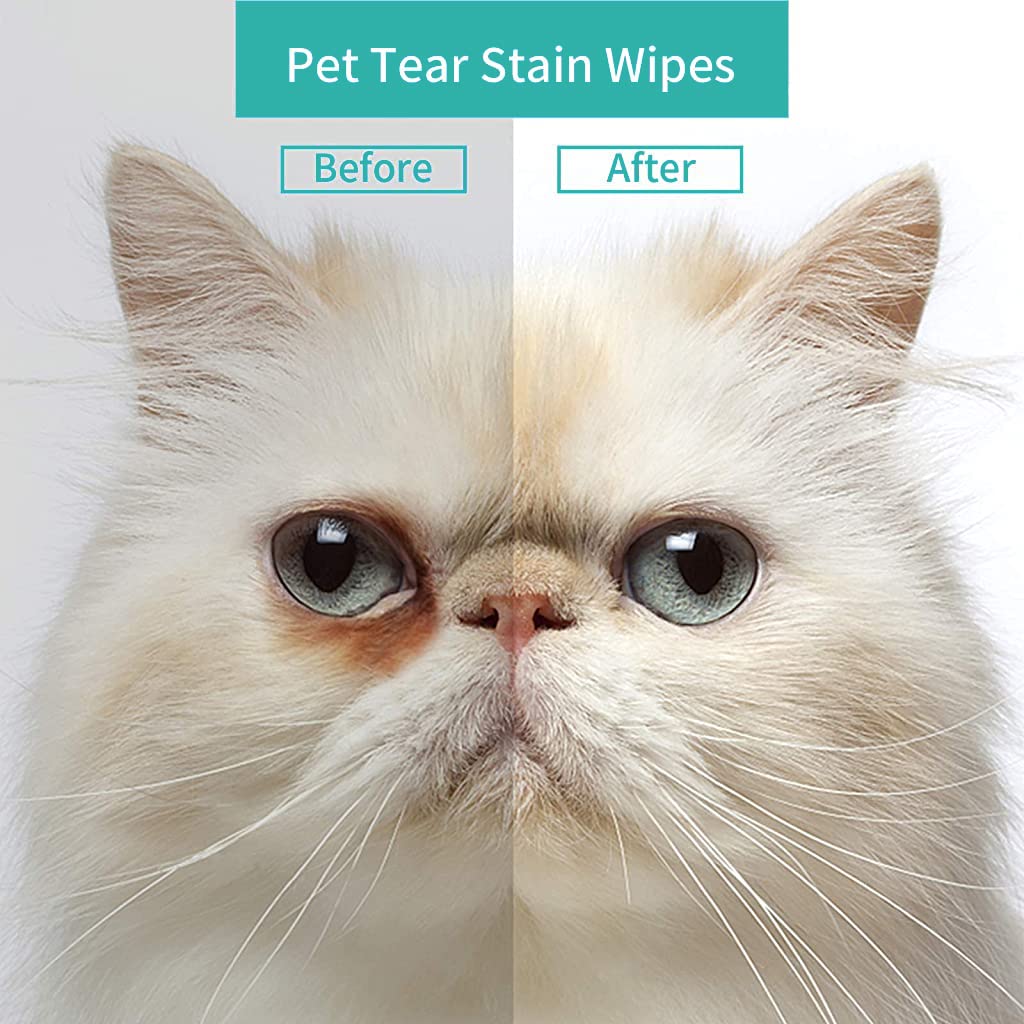 Qpets Pet Eye Cleaning Wipes for Dogs and Cats with 150 Sheets of Soft Cotton | Alcohol Free