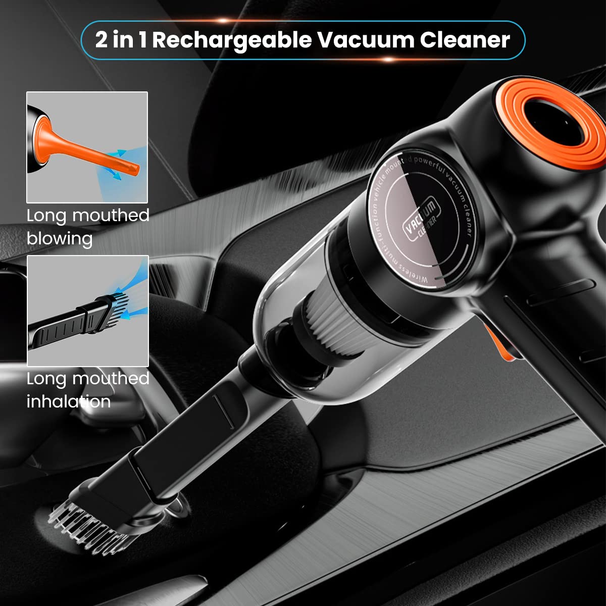 STHIRA Blower and Vacuum Cleaner 2 in 1 for Home and Car with 120W 4800Pa Power | Cordless Air Blower