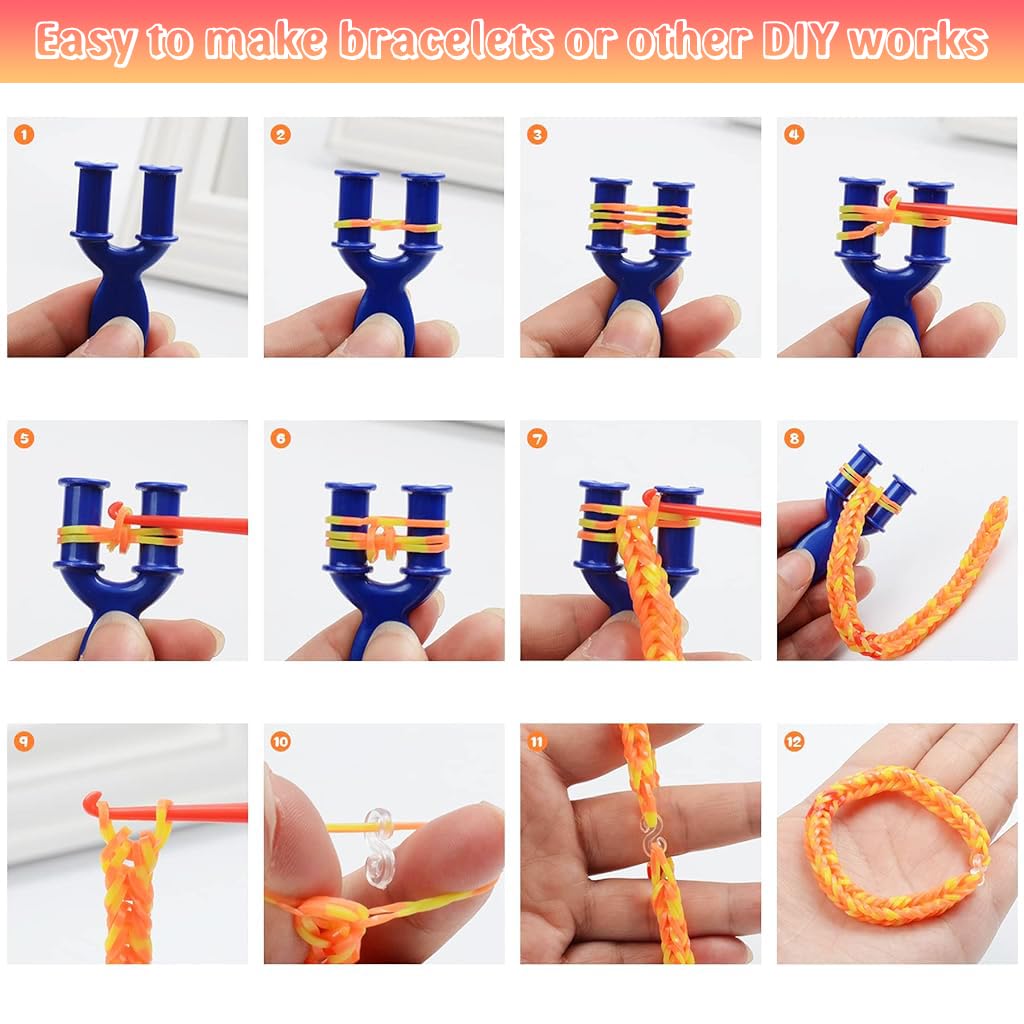 PATPAT Loom Bands Kit for Kids with 2500pcs Rubber Bands and Braiding Tools | DIY Bracelet Making Set